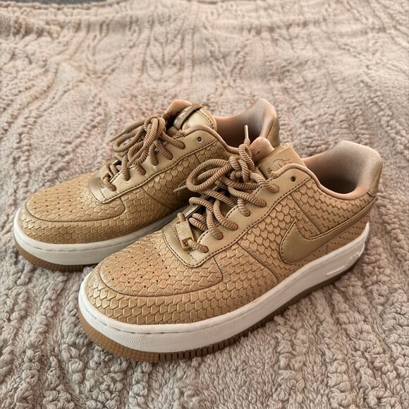 Nike Shoes - Nike Air Force 1 Gold Snakeskin Women’s Size 8